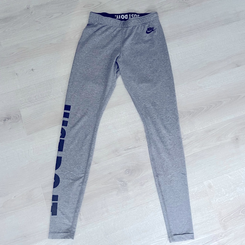 Nike Logo Leggings in Heather Grey